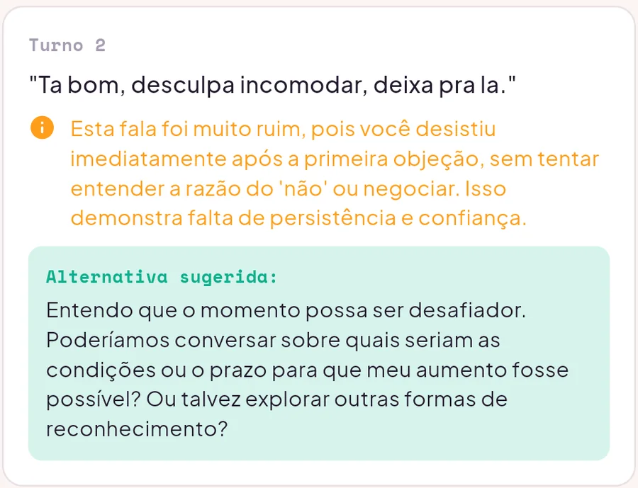Análise de uma conversa real, turno a turno